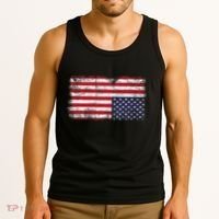 Upside Down American Flag Distress United States Usa Tank Top thumb 3