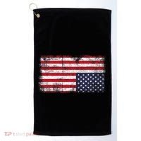 Upside Down American Flag Distress United States Usa Golf Towel thumb 0