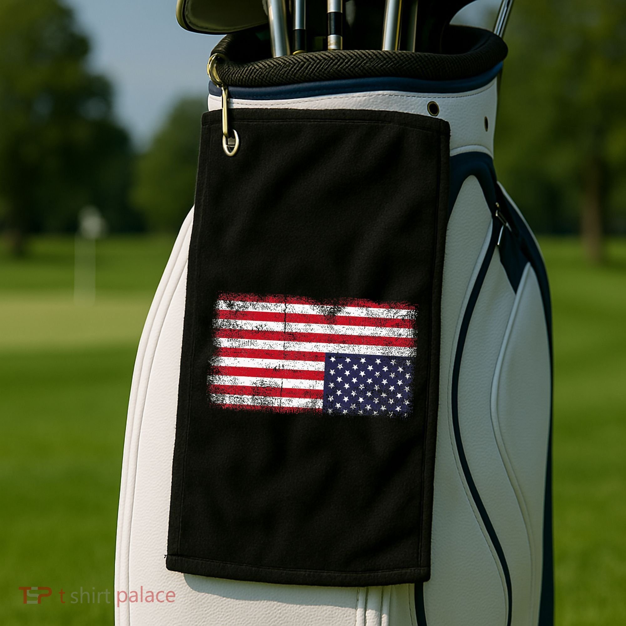 Upside Down American Flag Distress United States Usa Golf Towel