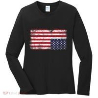 Upside Down American Flag Distress United States Usa Women's Long Sleeve Shirt thumb 0