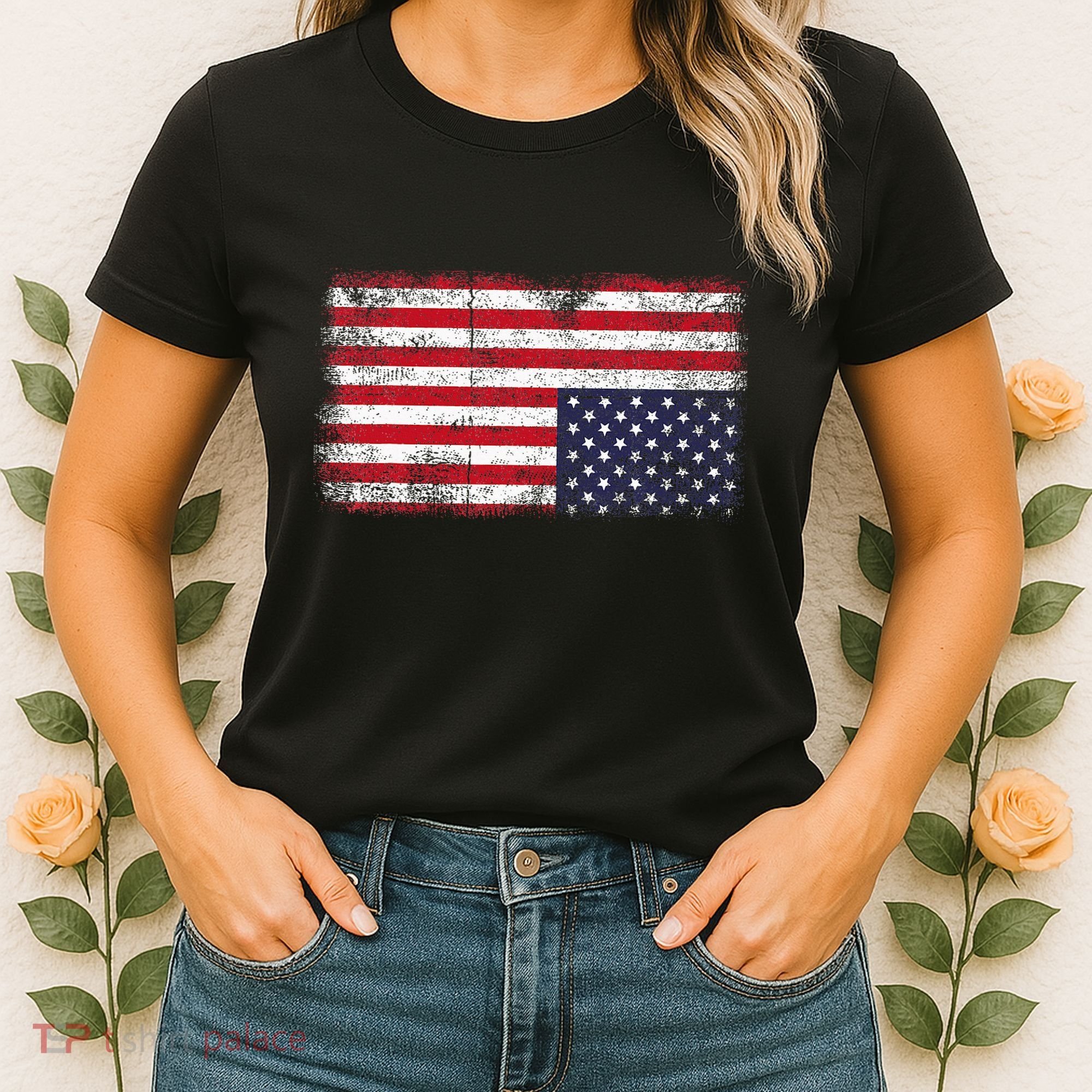 Upside Down American Flag Distress United States Usa Women's T-Shirt