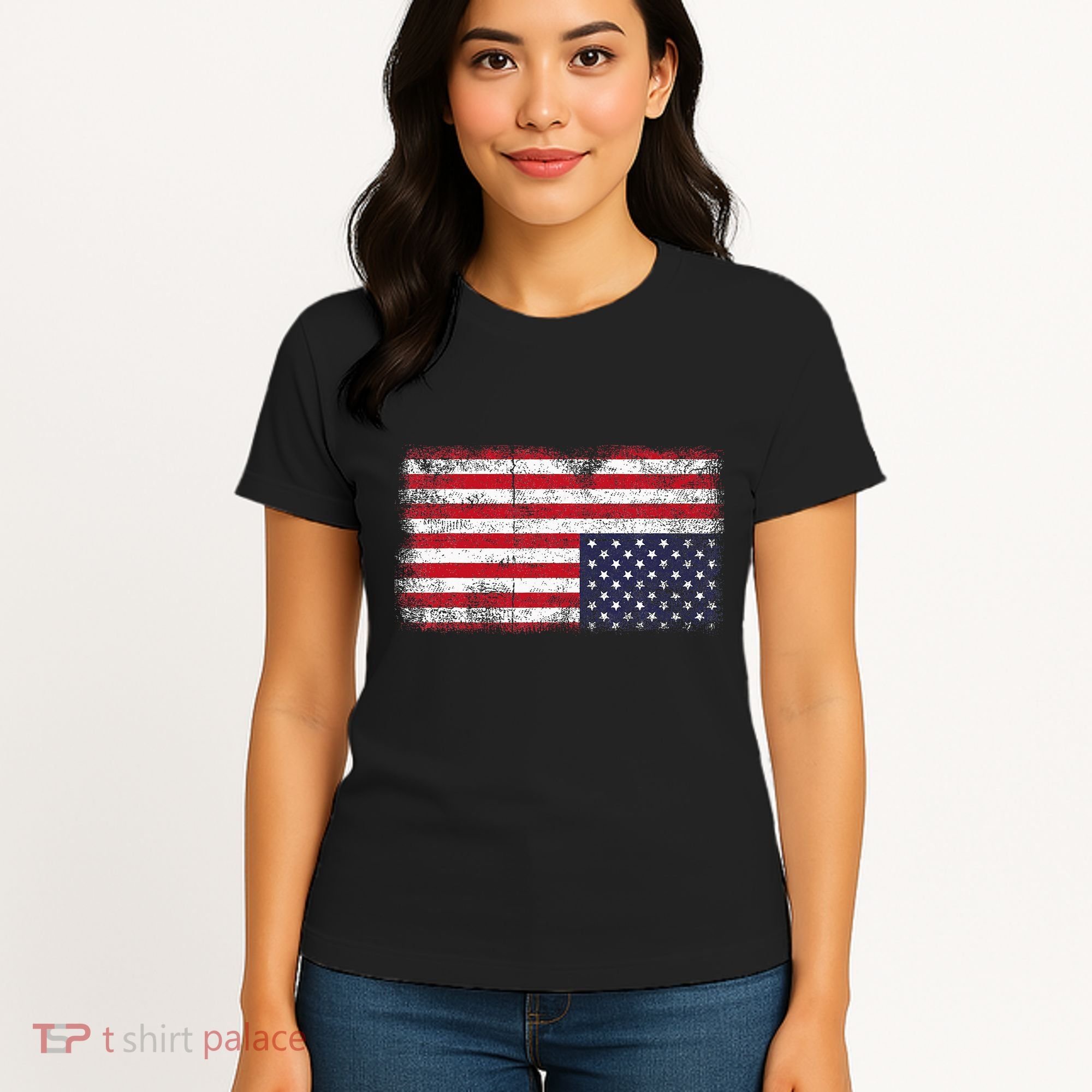 Upside Down American Flag Distress United States Usa Women's T-Shirt