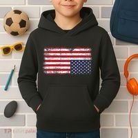 Upside Down American Flag Distress United States Usa Kids Hoodie thumb 2
