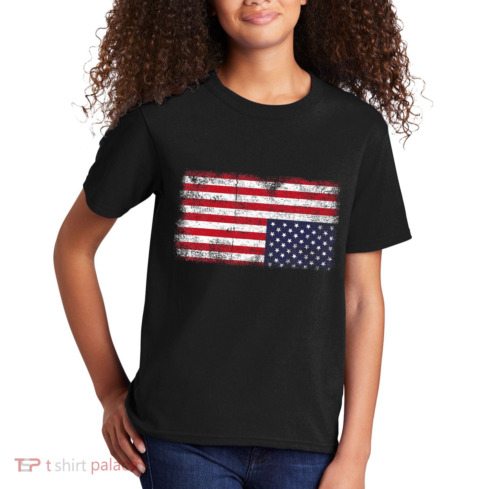 Upside Down American Flag Distress United States Usa Kids T-Shirt