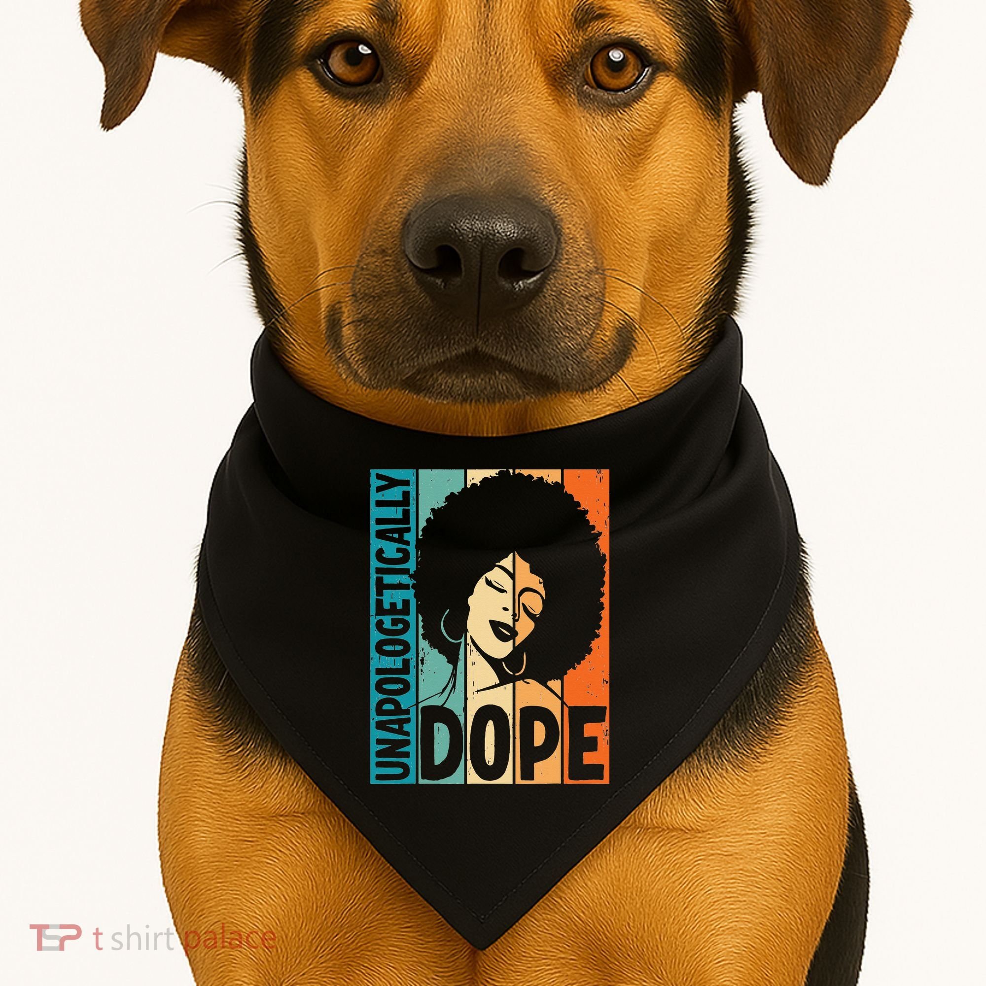Unapologetically Dope Afro African  American Black  USA-Made Doggie Bandana