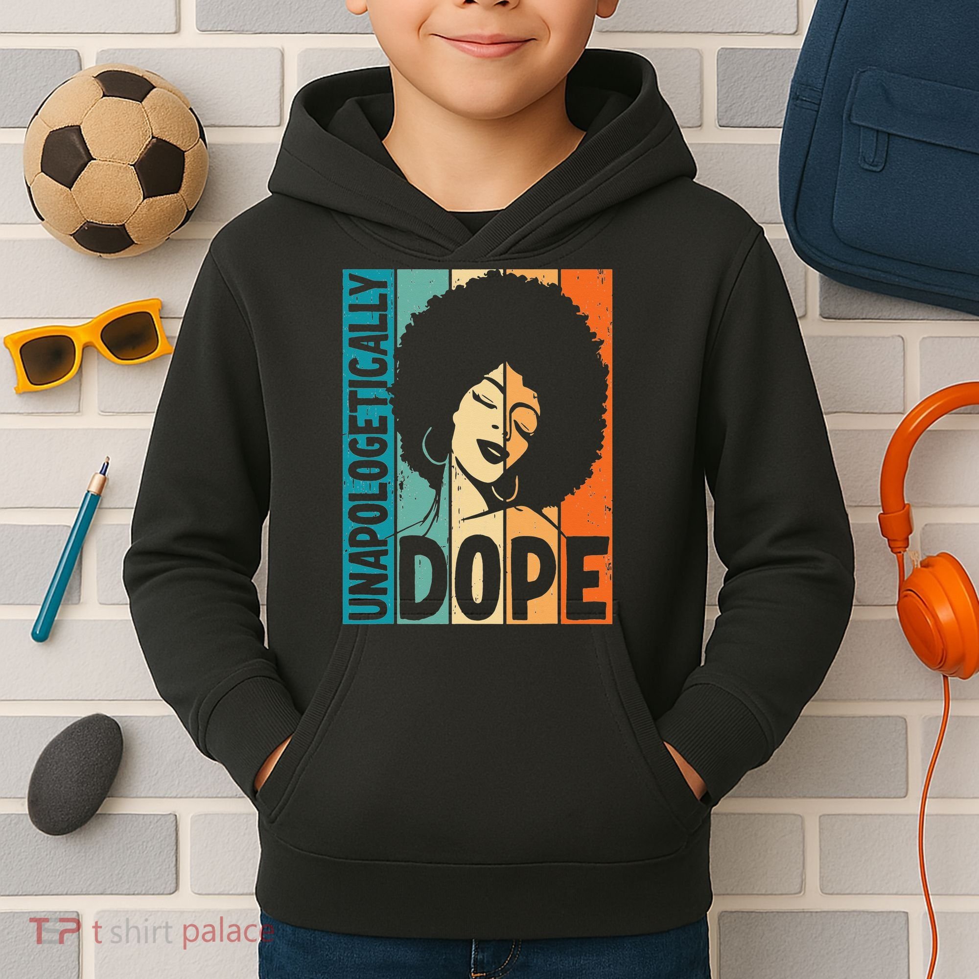 Unapologetically Dope Afro African  American Black  Kids Hoodie