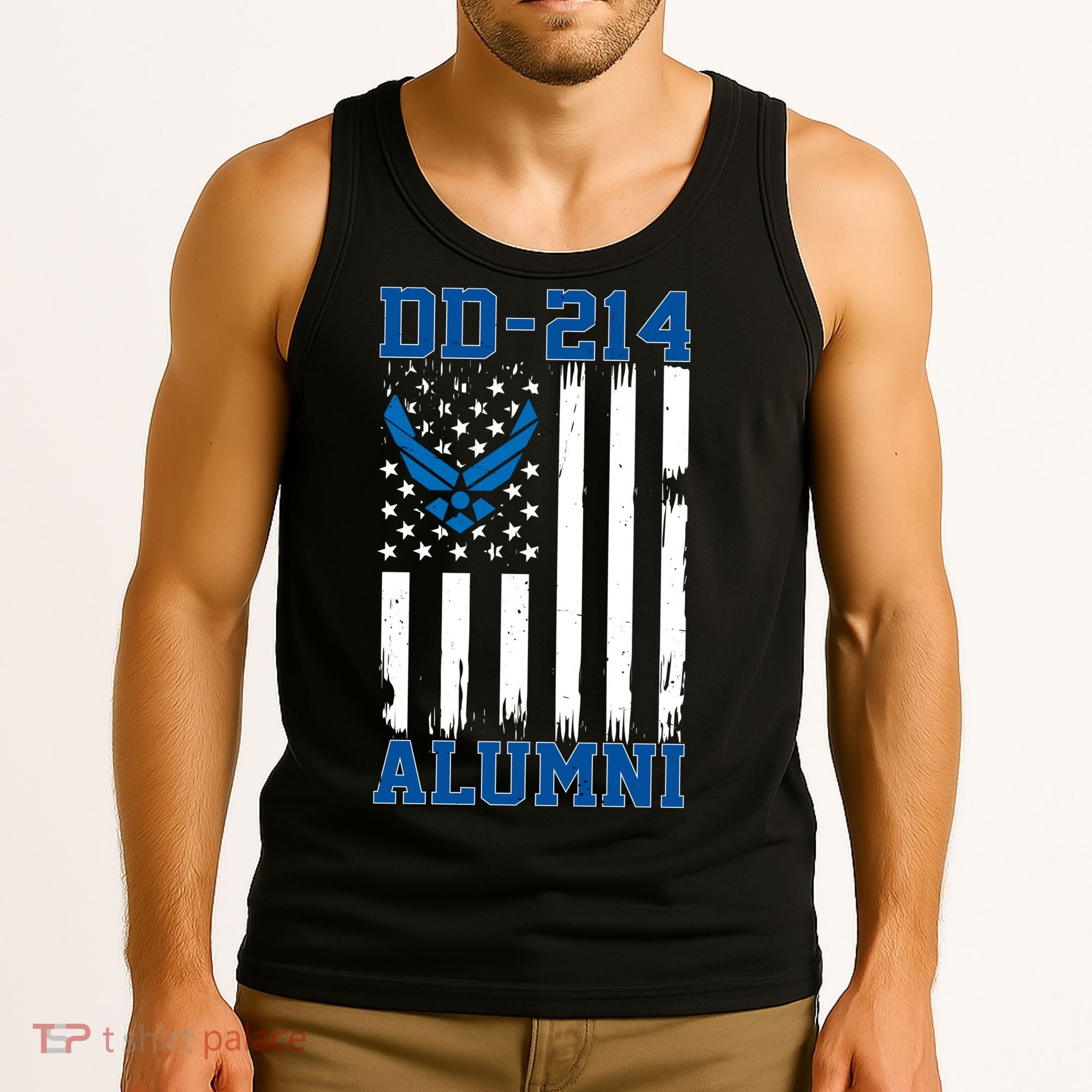 USAF DD214 Alumni Veteran US Air_Force Wing Tank Top