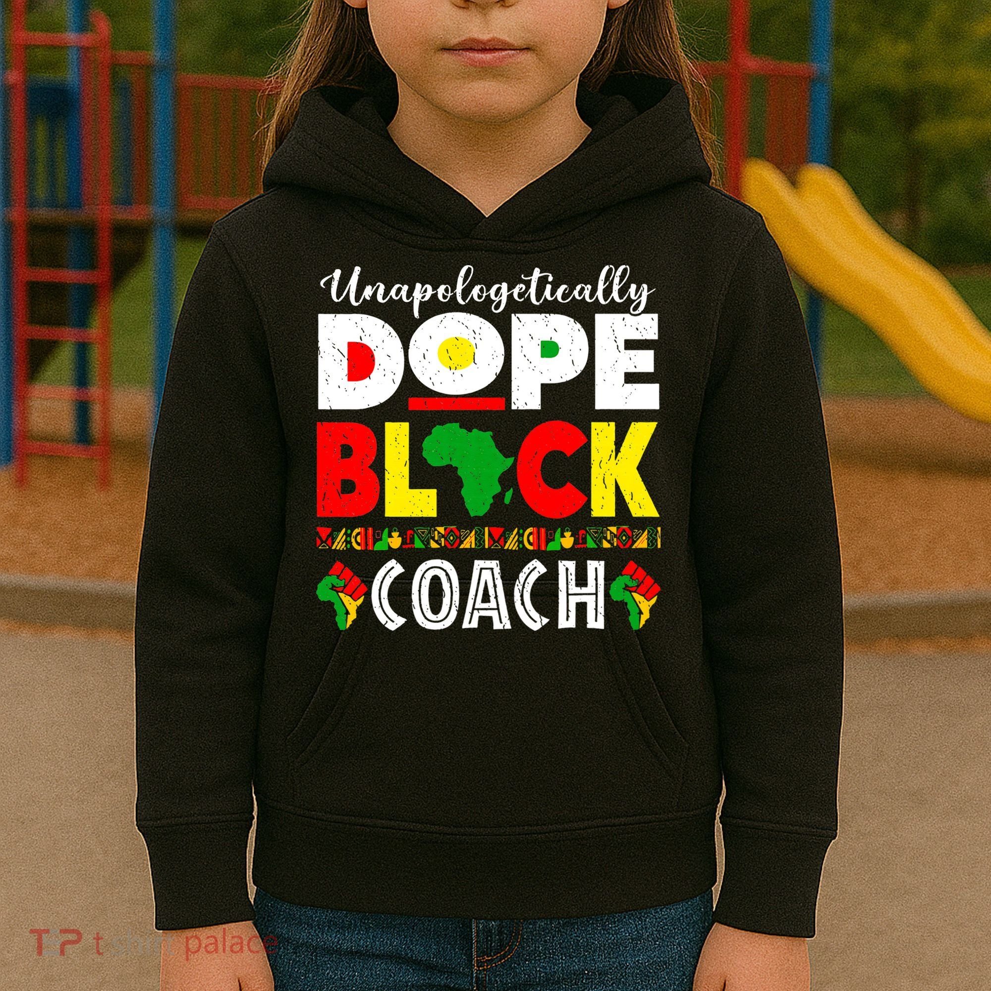 Unapologetically Dope Black Coach African Juneteenth Kids Hoodie