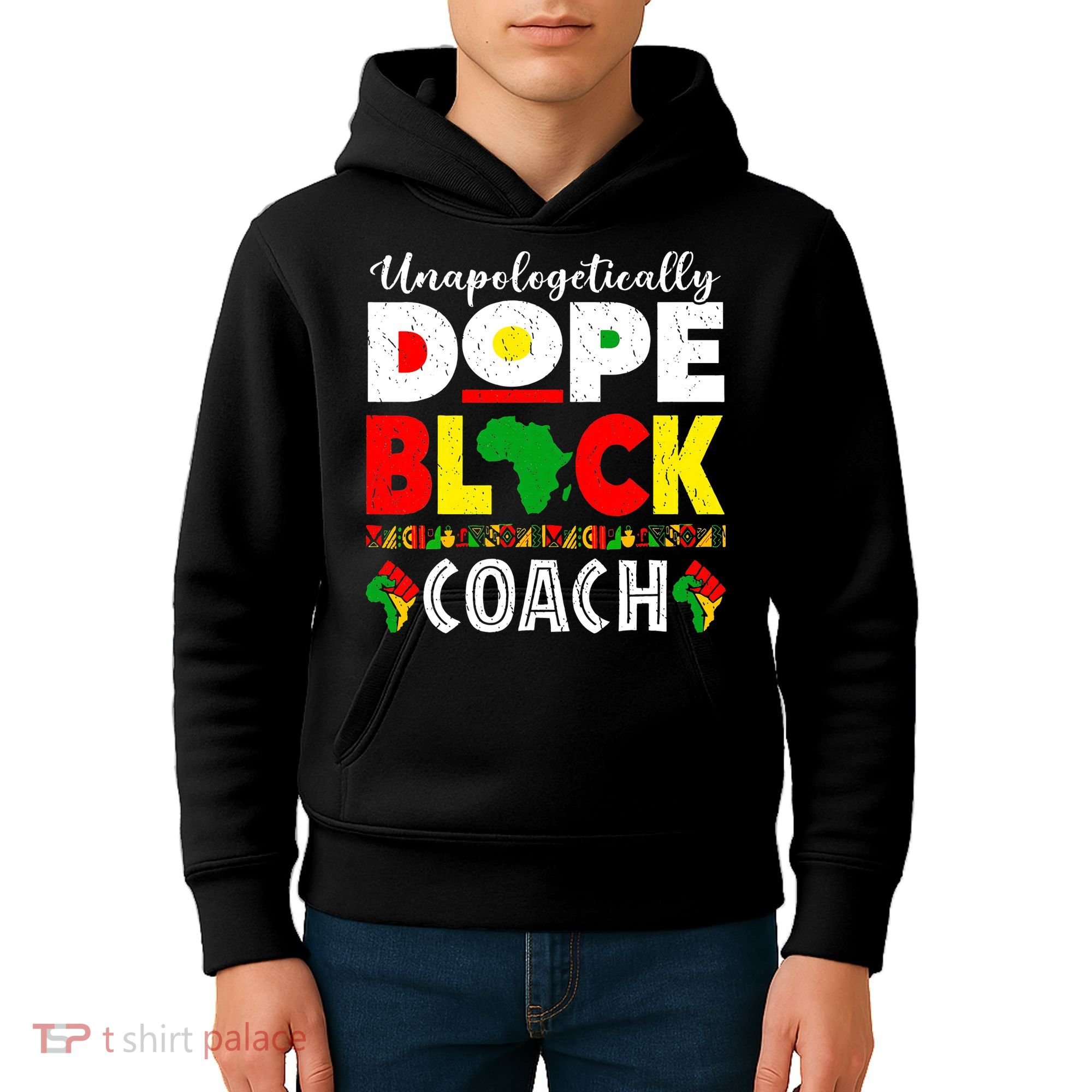 Unapologetically Dope Black Coach African Juneteenth Kids Hoodie