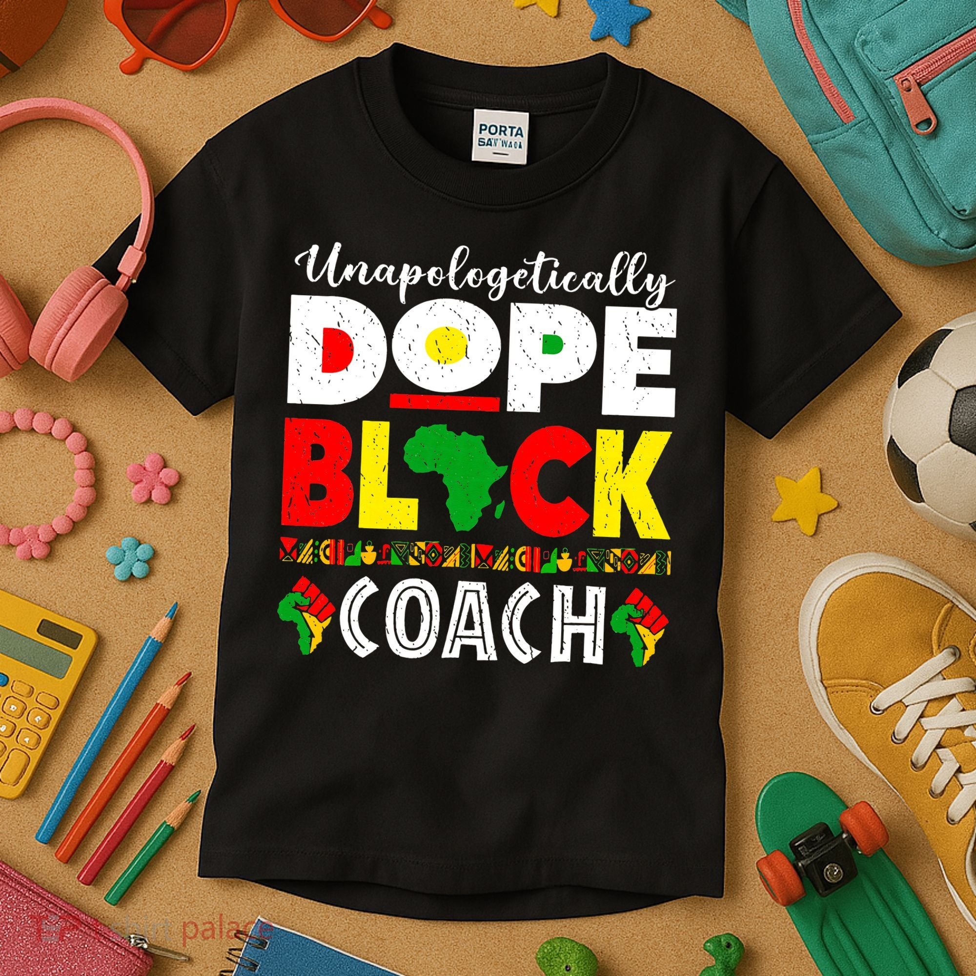 Unapologetically Dope Black Coach African Juneteenth Kids T-Shirt