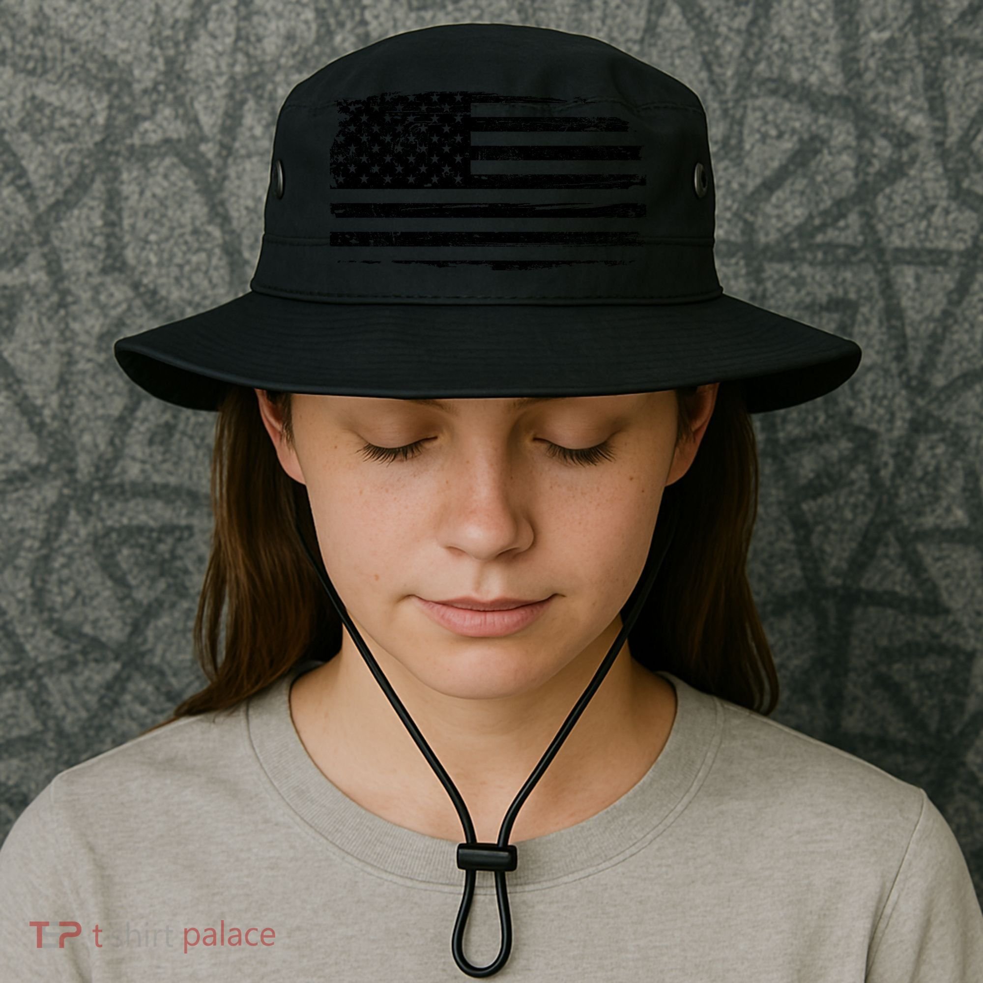 USA Distressed Flag Grunge Patriotic American Merica Pride Bucket Hat