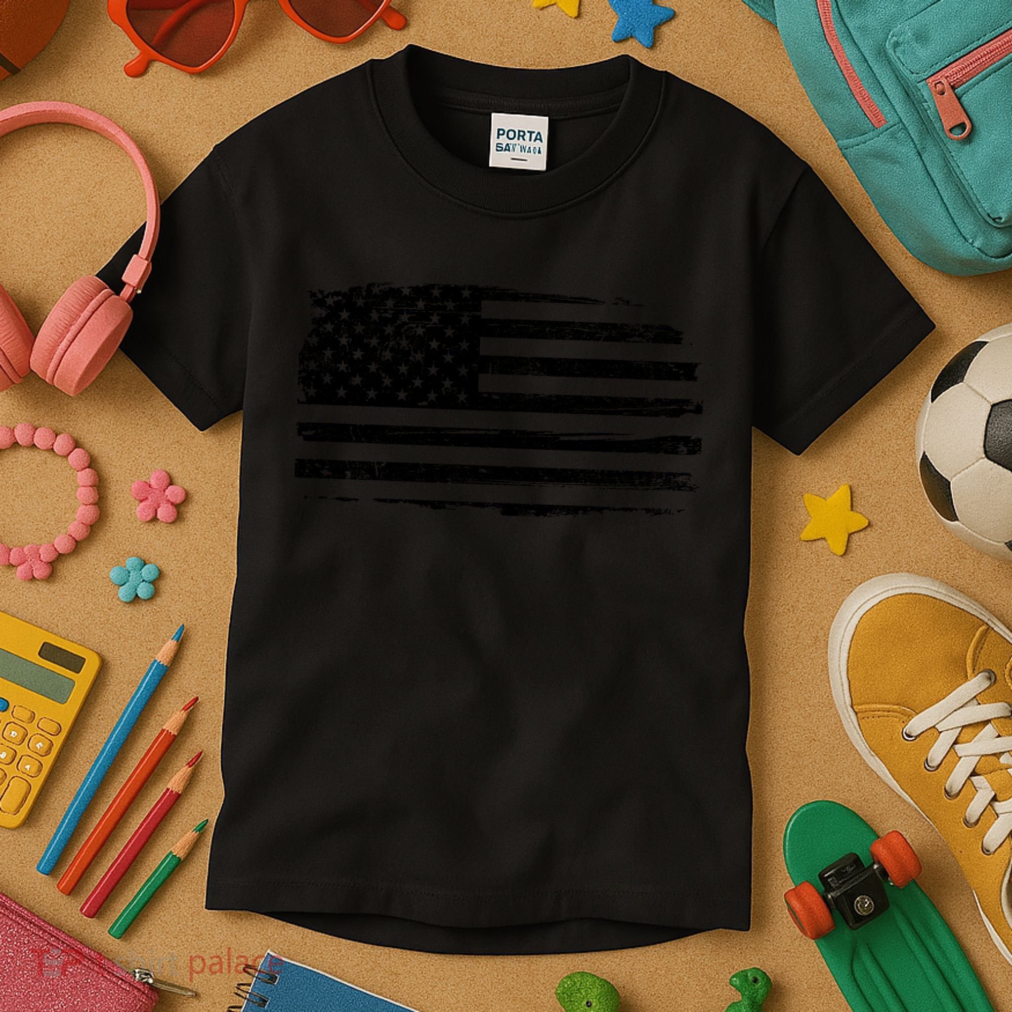 USA Distressed Flag Grunge Patriotic American Merica Pride Kids T-Shirt