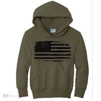 USA Distressed Flag Grunge Patriotic American Merica Pride Kids Hoodie thumb 0
