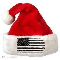 USA Distressed Flag Grunge Patriotic American Merica Pride Santa Hat thumb 0