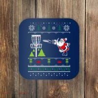 Ugly Disc Golf Santa Christmas Sweater Funny Xmas Frolf Coaster thumb 0
