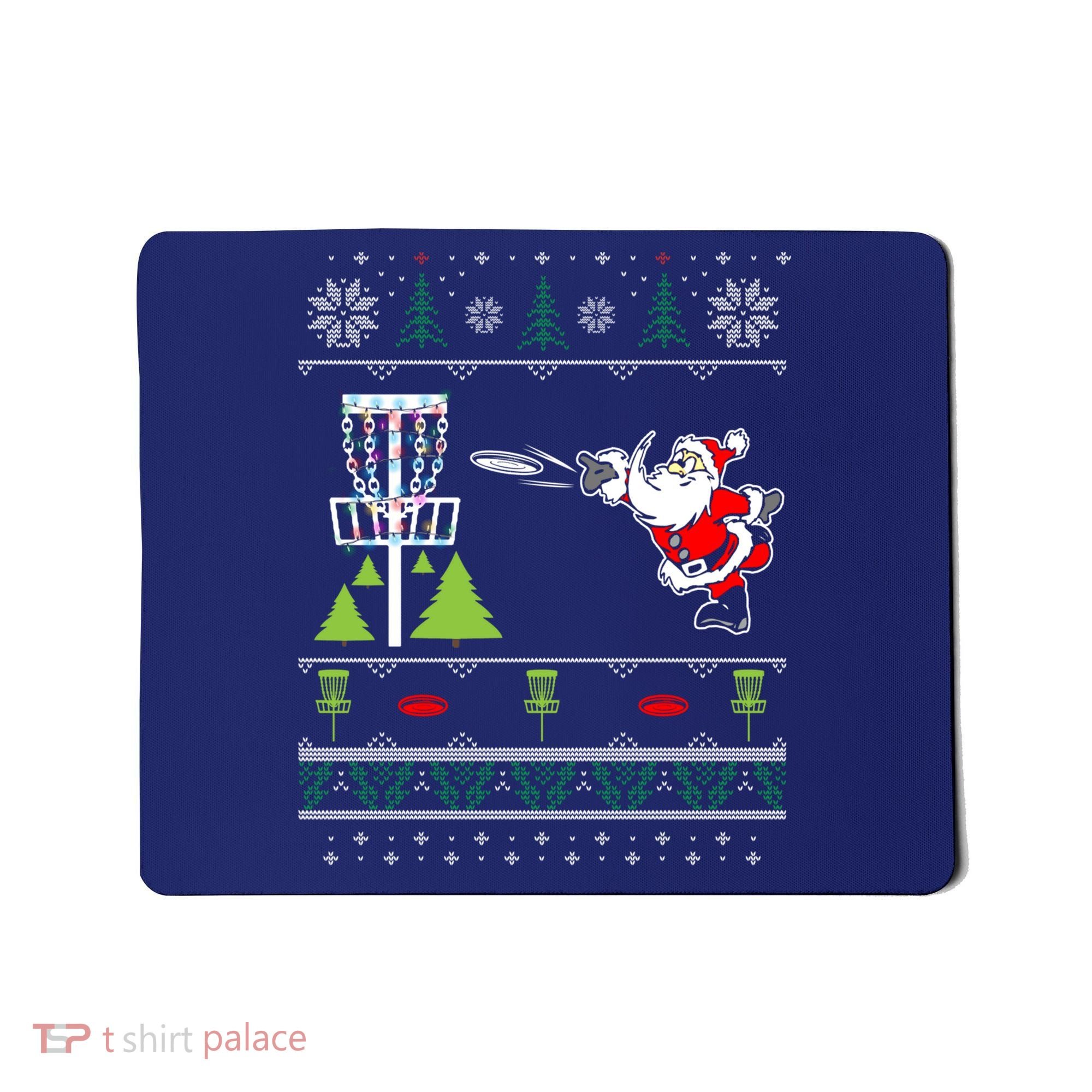 Ugly Disc Golf Santa Christmas Sweater Funny Xmas Frolf Mousepad