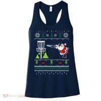 Ugly Disc Golf Santa Christmas Sweater Funny Xmas Frolf Women's Tank Top thumb 0