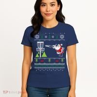 Ugly Disc Golf Santa Christmas Sweater Funny Xmas Frolf Women's T-Shirt thumb 4