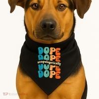 Unapologetically Dope Groovy Retro Black History Month USA-Made Doggie Bandana thumb 1