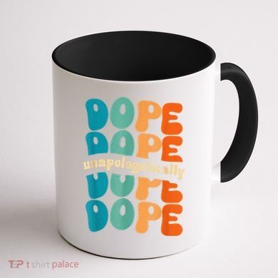 Unapologetically Dope Groovy Retro Black History Month Coffee Mug back