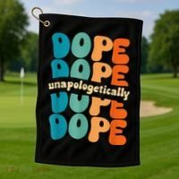 Unapologetically Dope Groovy Retro Black History Month Golf Towel thumb 1
