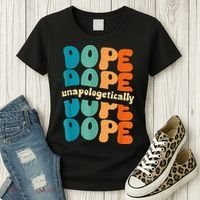 Unapologetically Dope Groovy Retro Black History Month Women's T-Shirt thumb 3