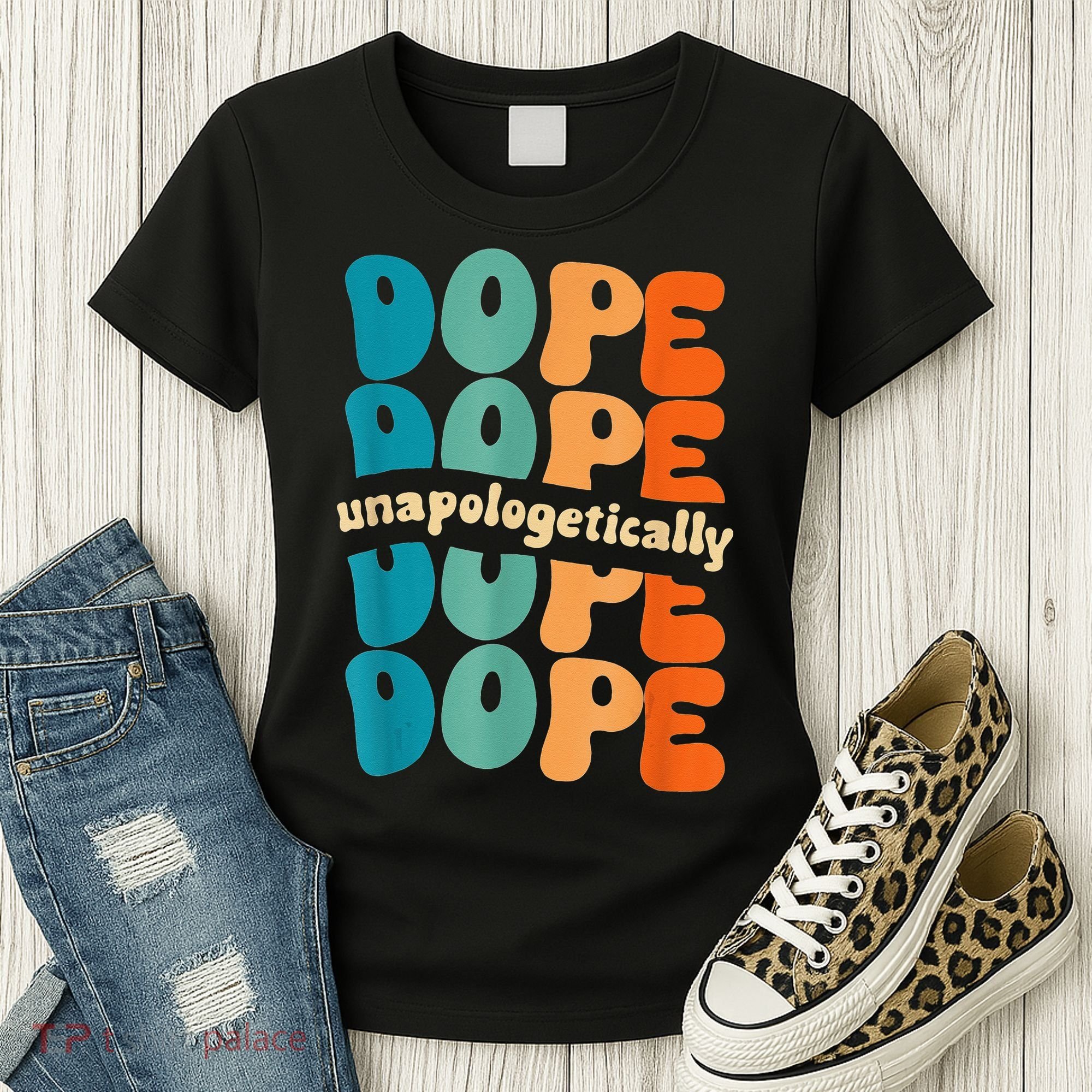 Unapologetically Dope Groovy Retro Black History Month Women's T-Shirt