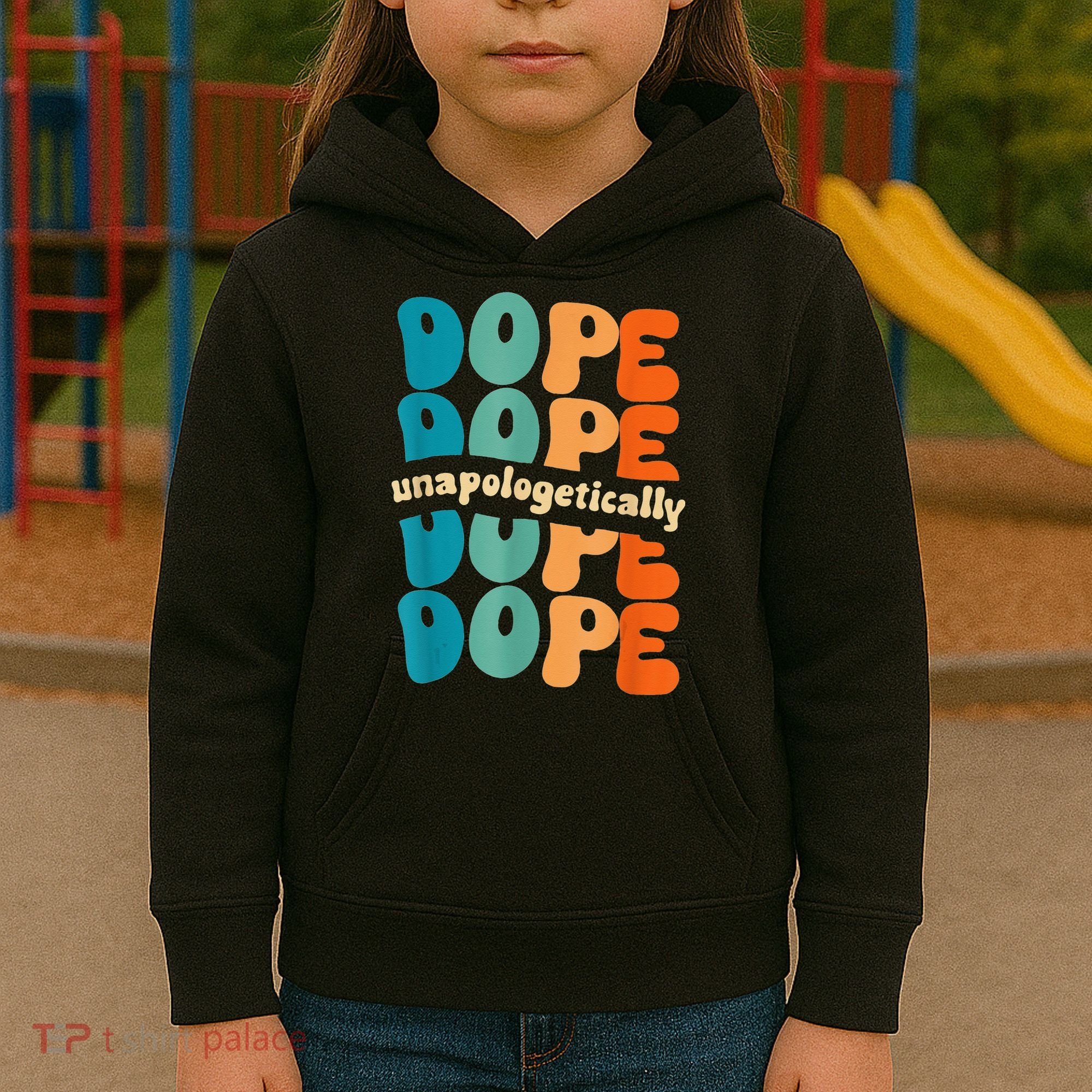Unapologetically Dope Groovy Retro Black History Month Kids Hoodie