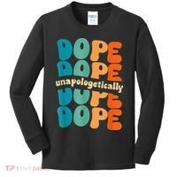 Unapologetically Dope Groovy Retro Black History Month Kids Long Sleeve Shirt thumb 0