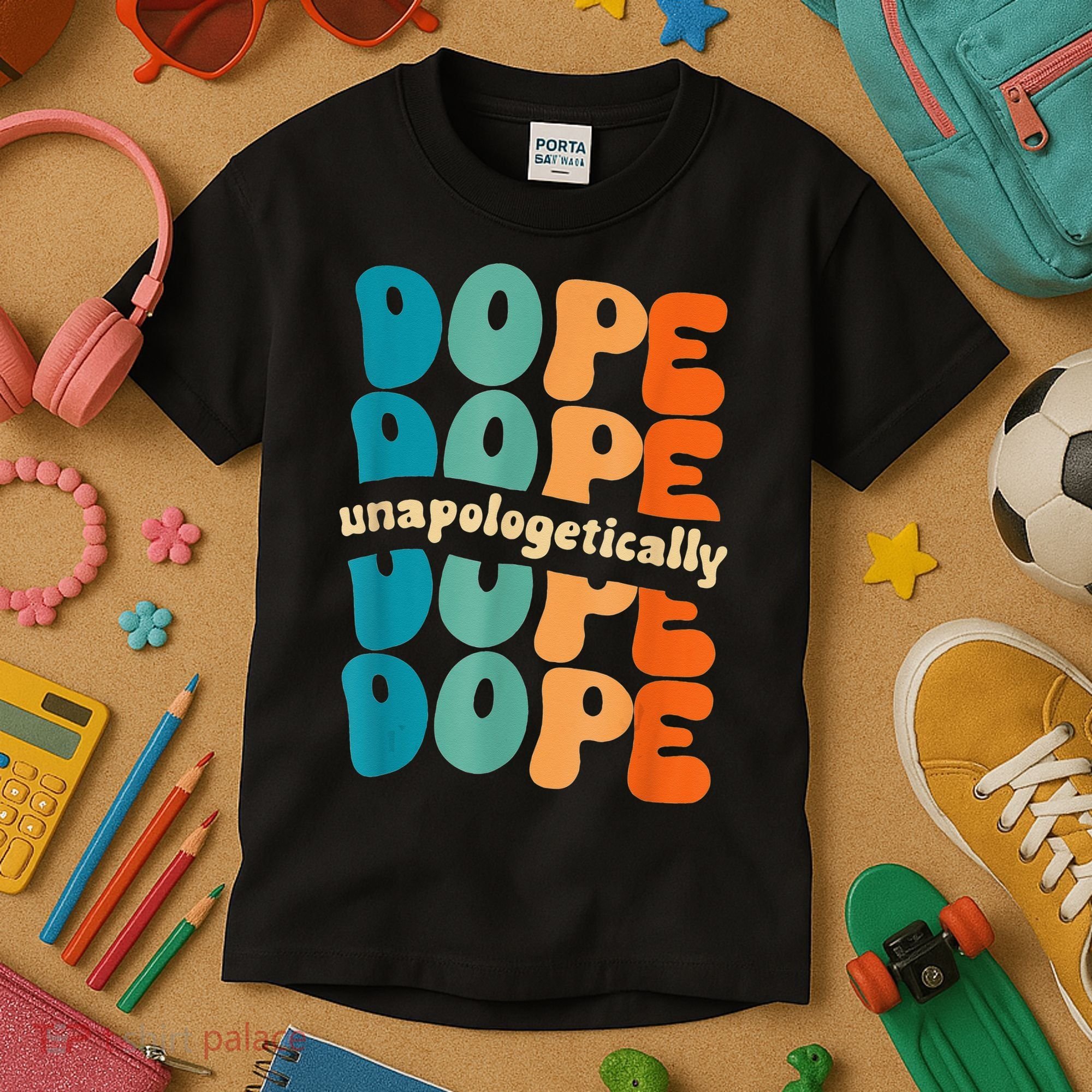 Unapologetically Dope Groovy Retro Black History Month Kids T-Shirt