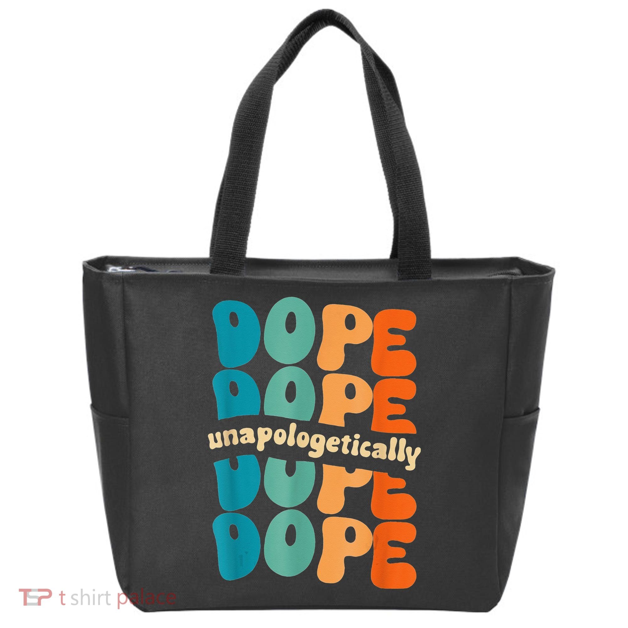 Unapologetically Dope Groovy Retro Black History Month Tote Bag