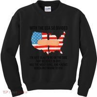 Usa Divided IM Just Glad To Be On The Side Believes In God Kids Sweatshirt thumb 0