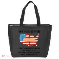Usa Divided IM Just Glad To Be On The Side Believes In God Tote Bag thumb 0