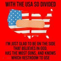 Usa Divided IM Just Glad To Be On The Side Believes In God Santa Hat thumb 1