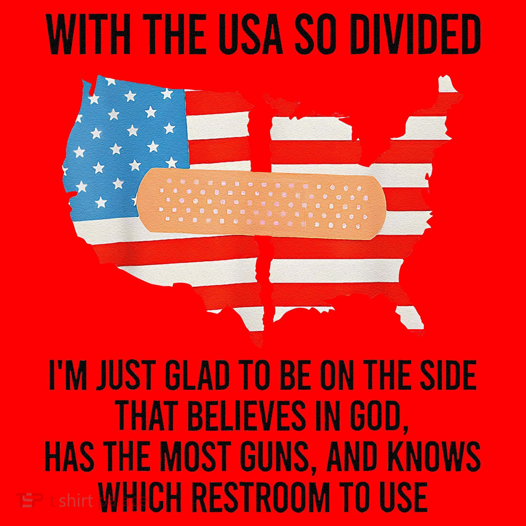 Usa Divided IM Just Glad To Be On The Side Believes In God Santa Hat