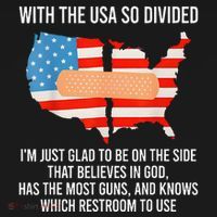 Usa Divided IM Just Glad To Be On The Side Believes In God T-Shirt thumb 7