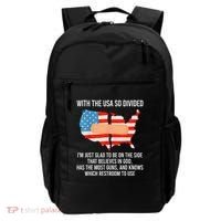 Usa Divided IM Just Glad To Be On The Side Believes In God Backpack thumb 0