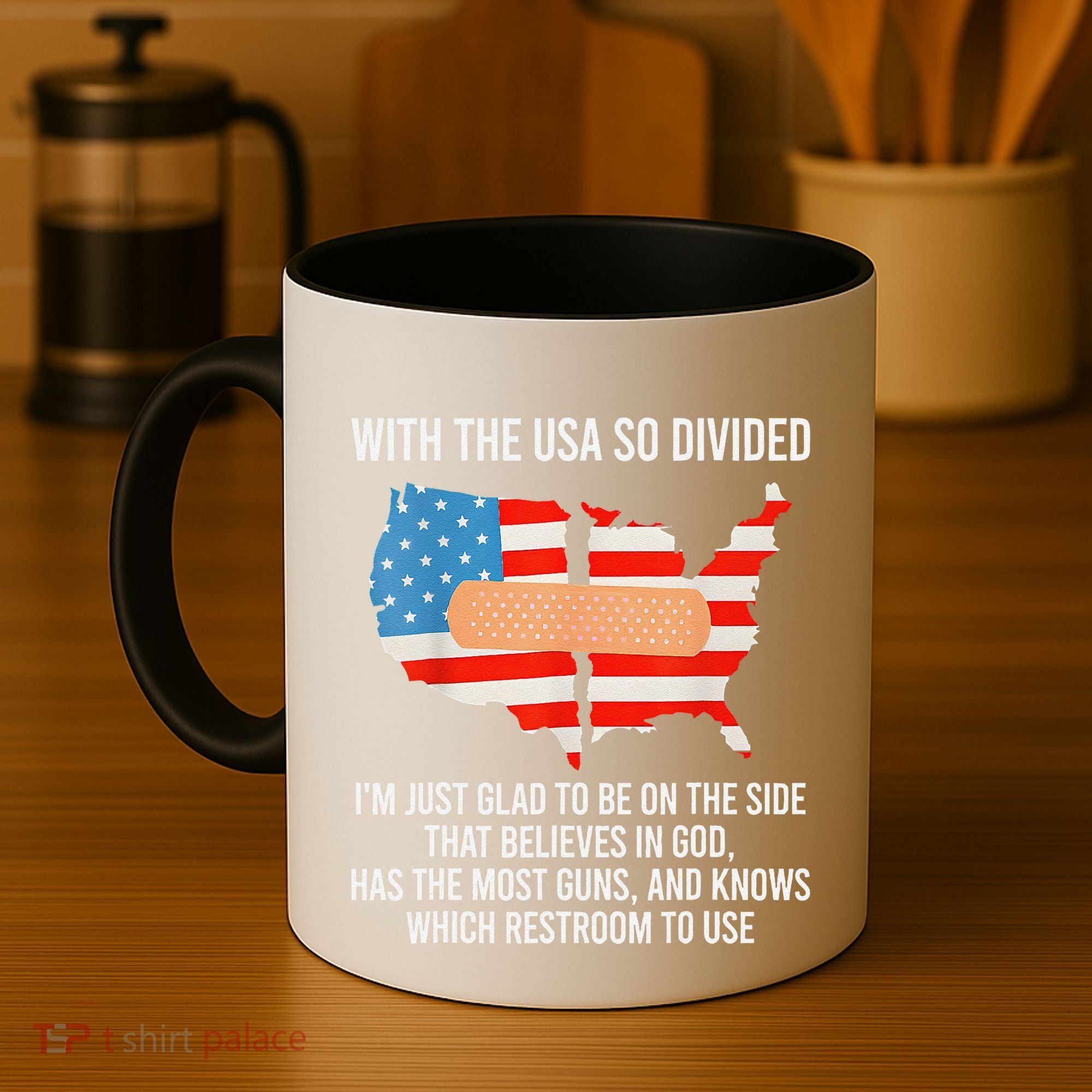 Usa Divided IM Just Glad To Be On The Side Believes In God Coffee Mug