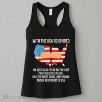 Usa Divided IM Just Glad To Be On The Side Believes In God Women's Tank Top thumb 3