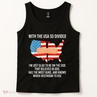 Usa Divided IM Just Glad To Be On The Side Believes In God Tank Top thumb 2