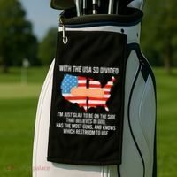 Usa Divided IM Just Glad To Be On The Side Believes In God Golf Towel thumb 2