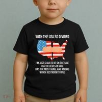 Usa Divided IM Just Glad To Be On The Side Believes In God Toddler T-Shirt thumb 2