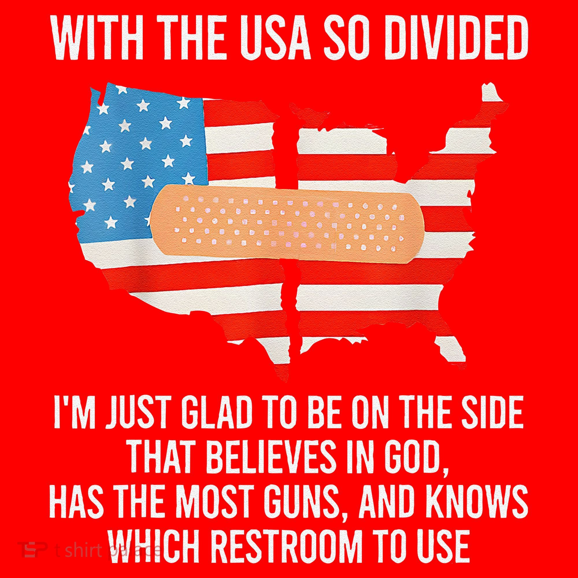 Usa Divided IM Just Glad To Be On The Side Believes In God Santa Hat
