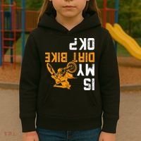 Upside Down Is My Dirt Bike Ok For Dirt Bikers Kids Hoodie thumb 3