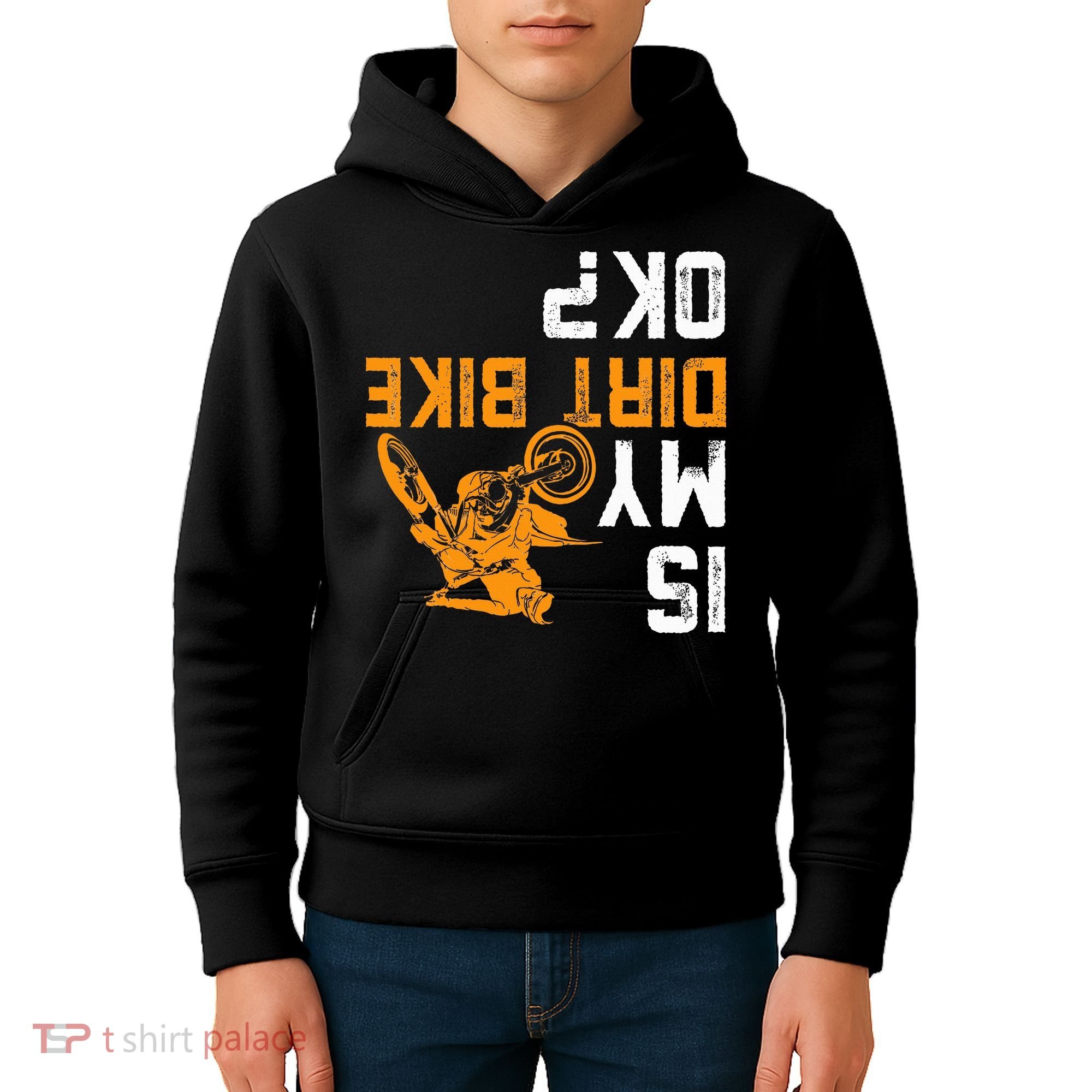 Upside Down Is My Dirt Bike Ok For Dirt Bikers Kids Hoodie