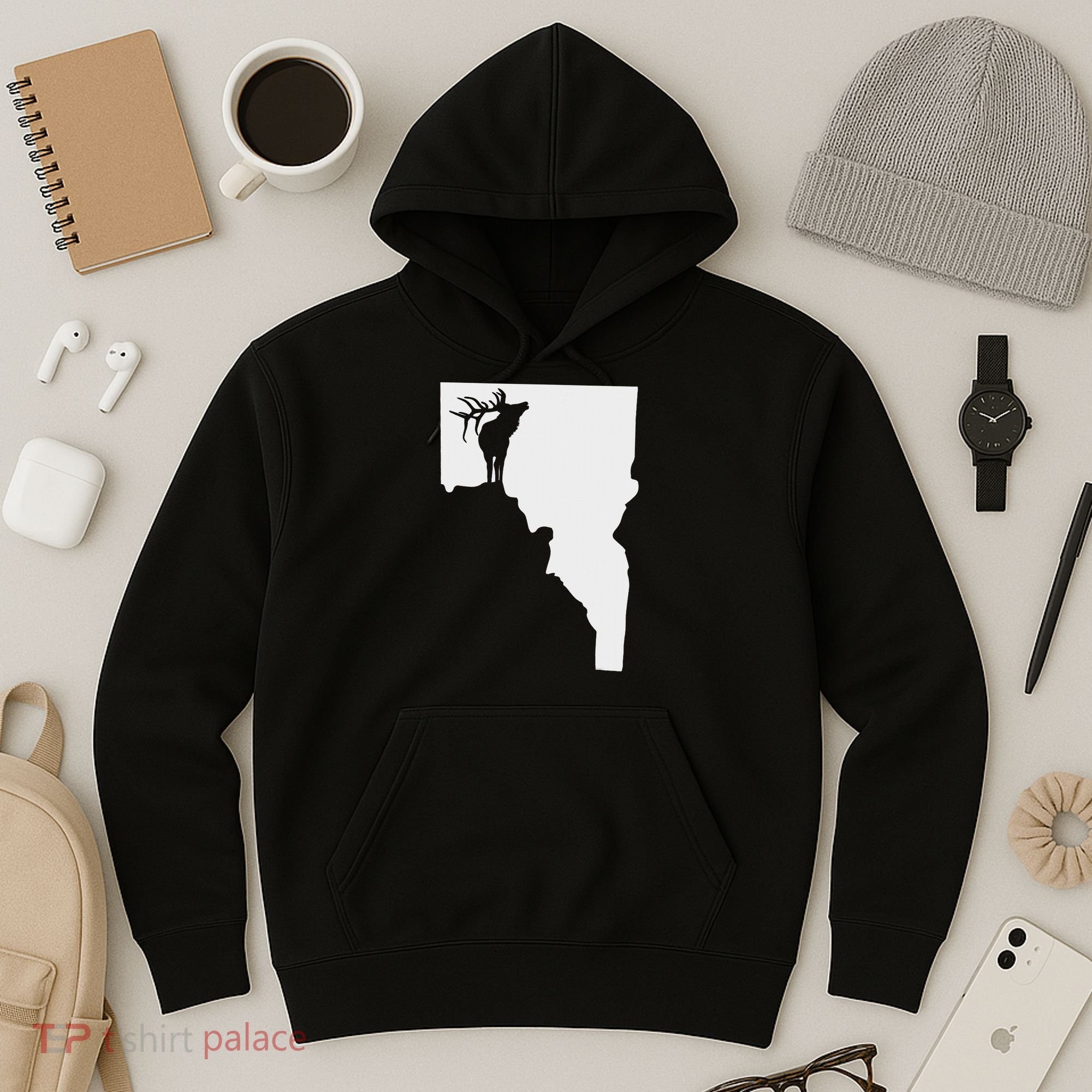 Upside Down Idaho Elk Hoodie