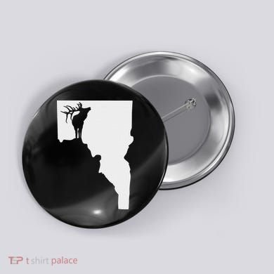 Upside Down Idaho Elk Button