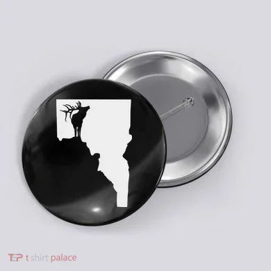 Upside Down Idaho Elk Button