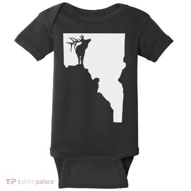 Upside Down Idaho Elk Baby Bodysuit