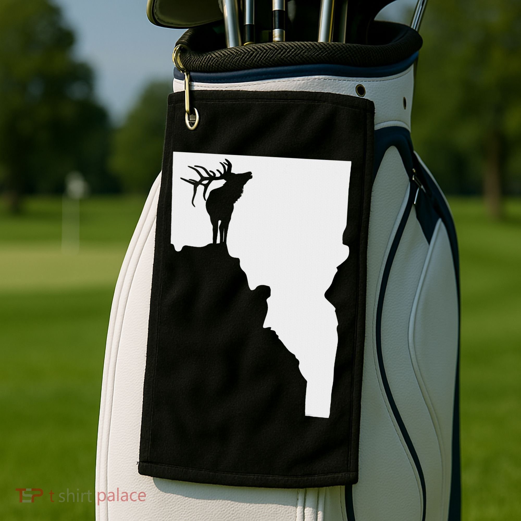 Upside Down Idaho Elk Golf Towel